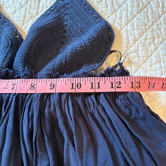 PAPAYA Backless Maxi Dress Blue Sz S Mermaid Core Fairy Core Sexy Coquette Boho - Picture 7 of 7